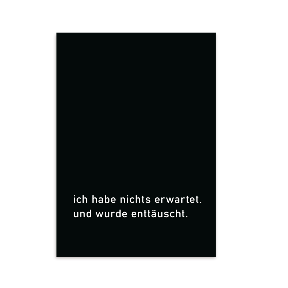 POSTCARD Ich habe nichts erwartet. (10 pieces)